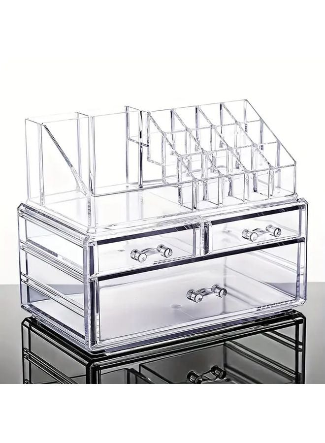 Type B Large Transparent Acrylic Makeup Organizer Stackable Skincare Storage Box With Drawers - Image 5